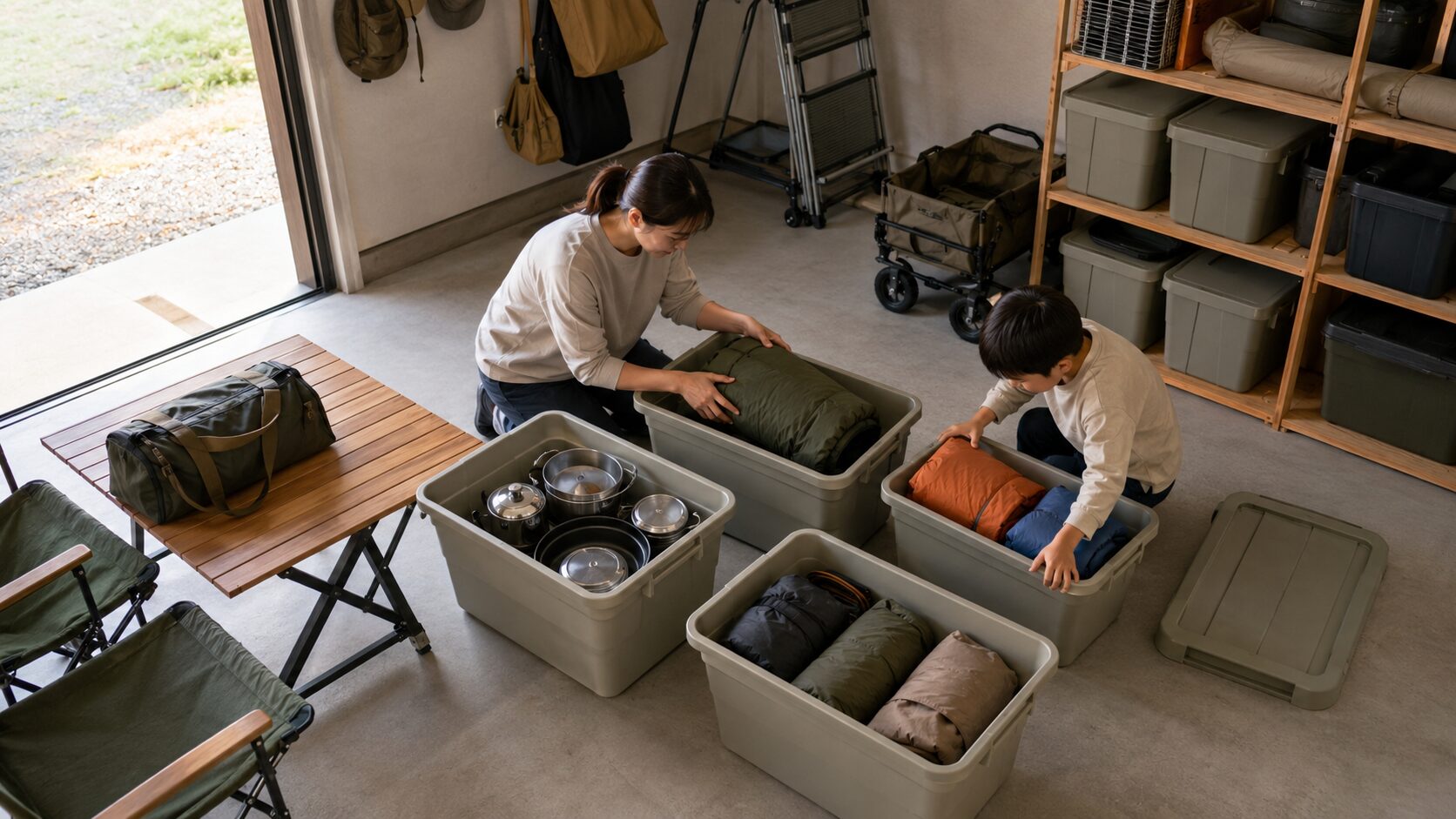 家族キャンプ初心者の道具選びと準備のイメージ