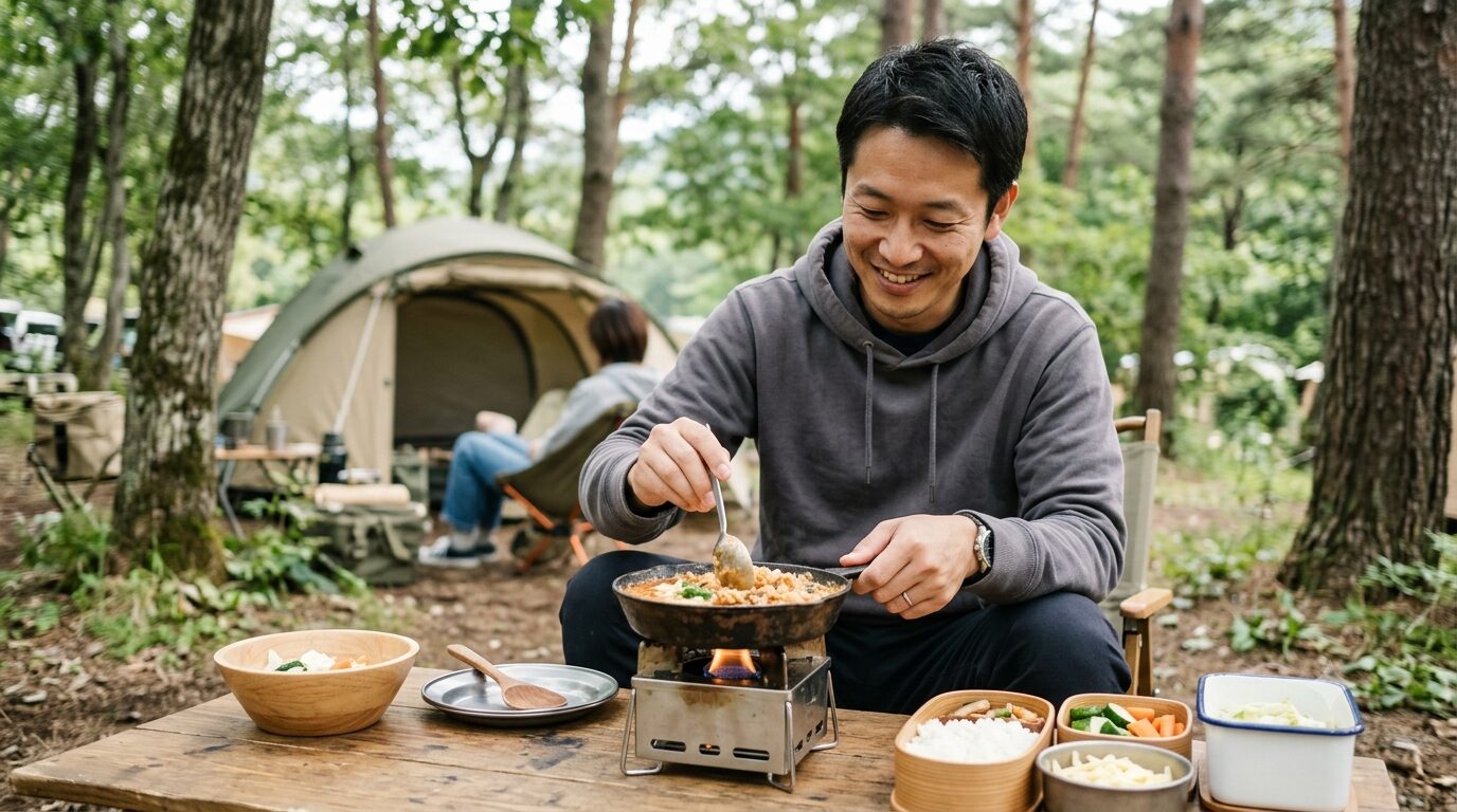 マキシマム・ほりにしをキャンプ飯で活用するイメージ
