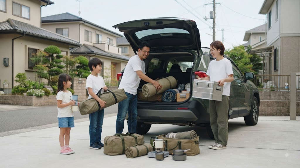 荷物を整理して収納する様子を表すイメージ画像