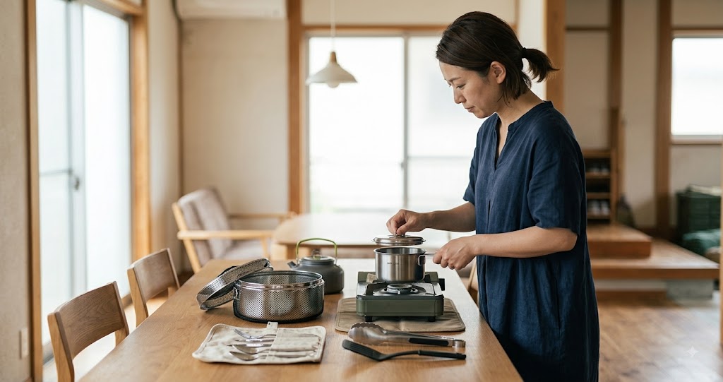 レンタル設備が整ったキャンプ場を表すイメージ画像