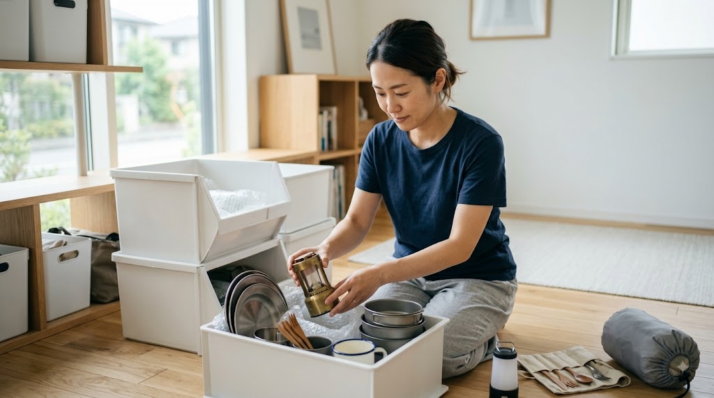 自然豊かなキャンプサイト環境を表すイメージ画像
